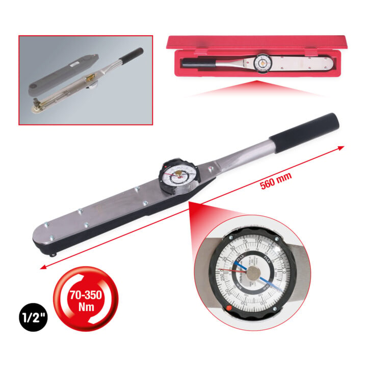 KS Tools 1/2" Clés dynamométriques avec lecture directe, 70-350 Nm
