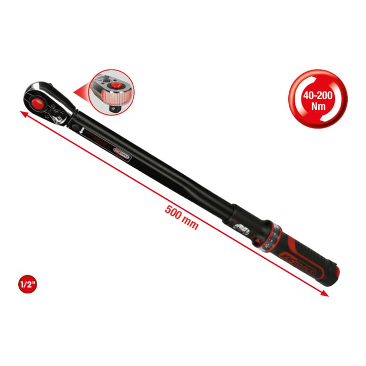 KS Tools 1/2" Clés dynamométriques ERGOTORQUE®precision, 40-200Nm