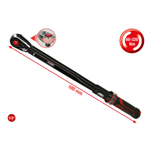 KS Tools 1/2" Clés dynamométriques ERGOTORQUE®precision, 60-320Nm