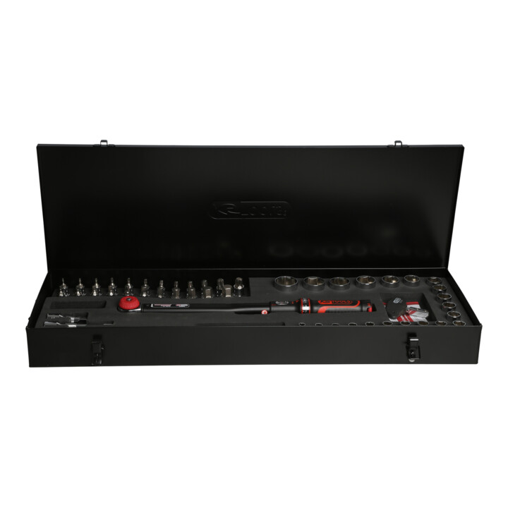 KS Tools 1/2" Coffret de clés dynamométriques ERGOTORQUE®precision à carré d'entraînement bouton, 40-200Nm, 49 pcs.