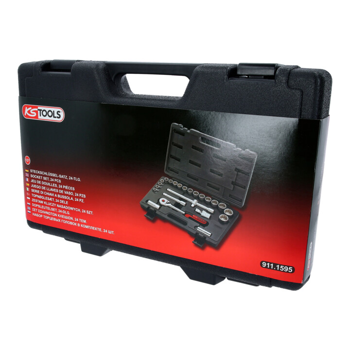 KS Tools 1/2" Coffret de douilles, 12pans 24 pcs.