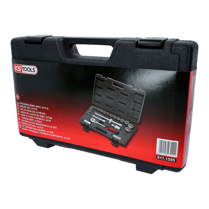 KS Tools 1/2" Coffret de douilles, 12pans 24 pcs.