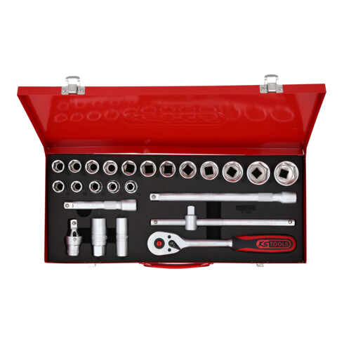 KS Tools 1/2" Coffret de douilles, 24 pcs. 6 pans