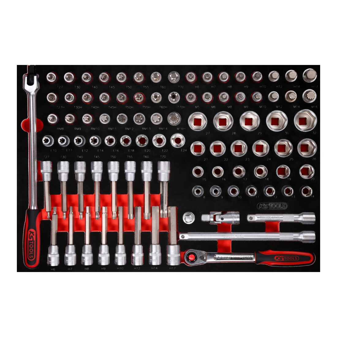 KS Tools 1/2" dopsleutelset in schuimrubberen inleg, 95-delig.