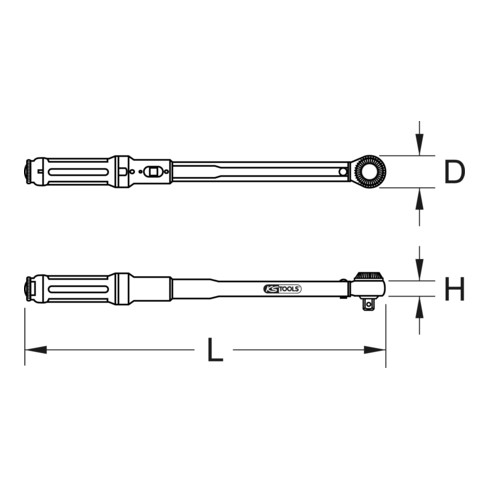KS Tools 1/2" ERGOTORQUE®precision Ratschen-Drehmomentschlüssel Drehknopf, 40-200Nm
