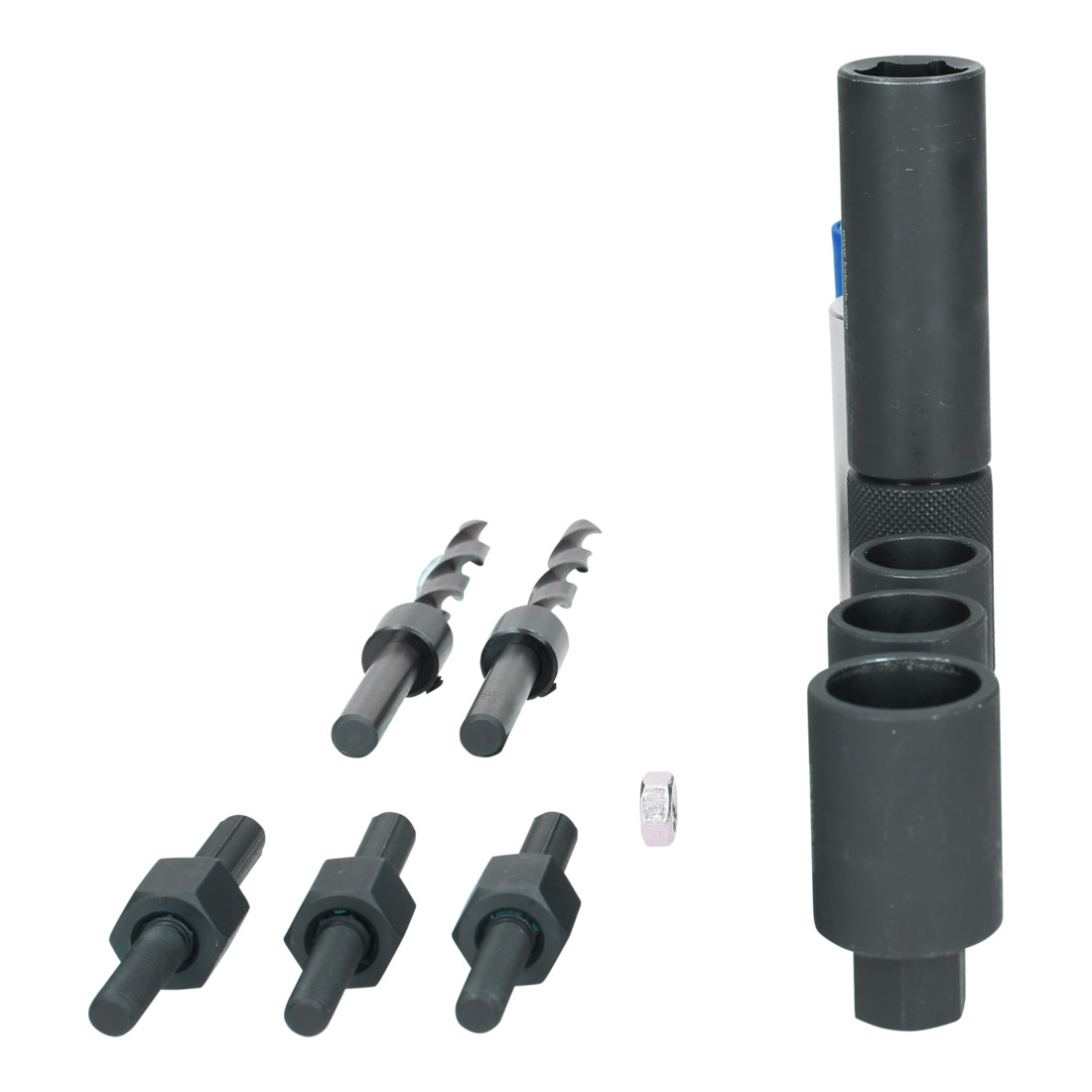 KS Tools 1/2" Felgenschloss-Ausbohr-Satz für Schlösser mit rotierenden Außenhüllen, 14-tlg.