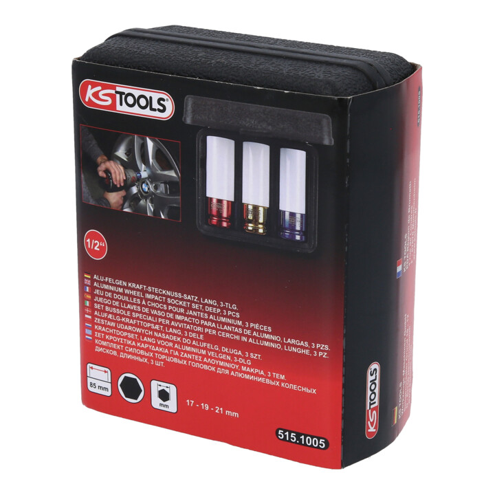 KS Tools 1/2" gelegerde velg dopsleutelset, 3-delig