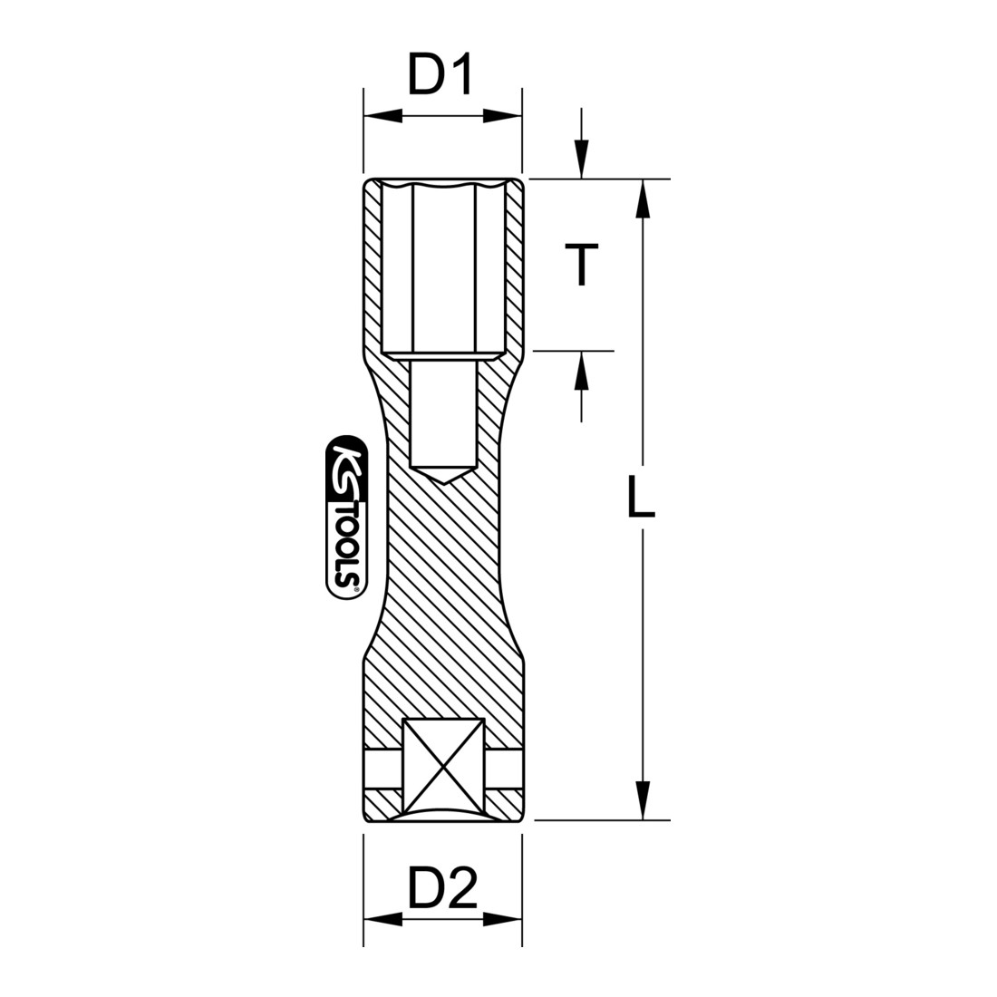 KS Tools 1/2" gelegerde velg steeksleutel, XL