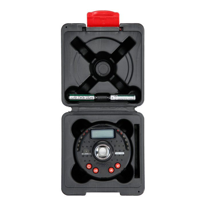 KS Tools 1/2 inch digitale koppelomvormer met gradenboog, 10-200 Nm