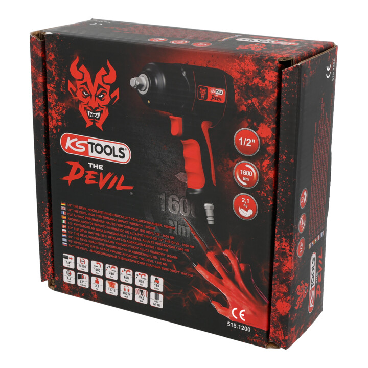 KS Tools 1/2 inch THE DEVIL krachtige luchtslagmoersleutel, 1600Nm