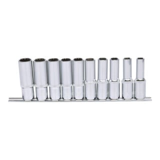 KS Tools 1/2" Jeu de douilles 12 pans CHROMEplus, longues, 10 pcs., 10-19 mm