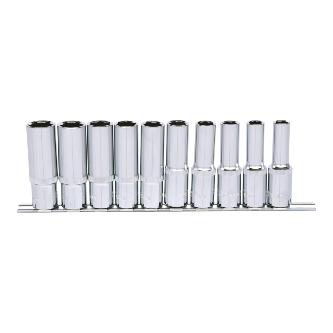 KS Tools 1/2" Jeu de douilles 6 pans CHROMEplus, longues, 10 pcs. 10-19mm
