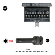 KS Tools 1/2" Jeu de douilles à chocs RIBE, 9 pcs.-2