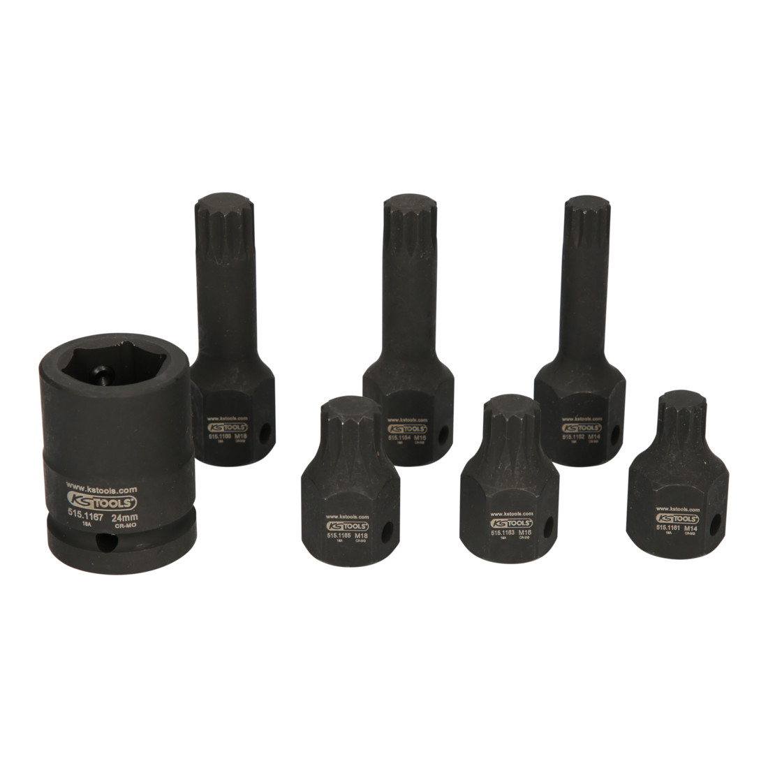 KS Tools 1/2" Jeu de douilles à chocs spéciales XZN, 7 pcs. M14-M18