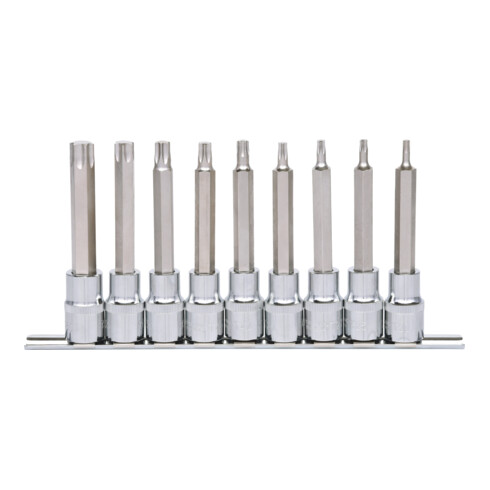 KS Tools 1/2" Jeu de douilles tournevis TX CHROMEplus, longues, 9 pcs. T20-T60