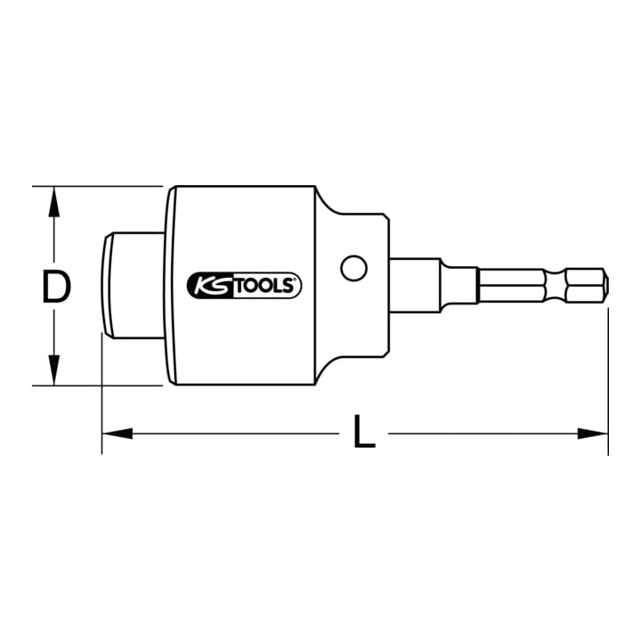 KS Tools 1/2" kraanverlenging frees, 1/4" inbus