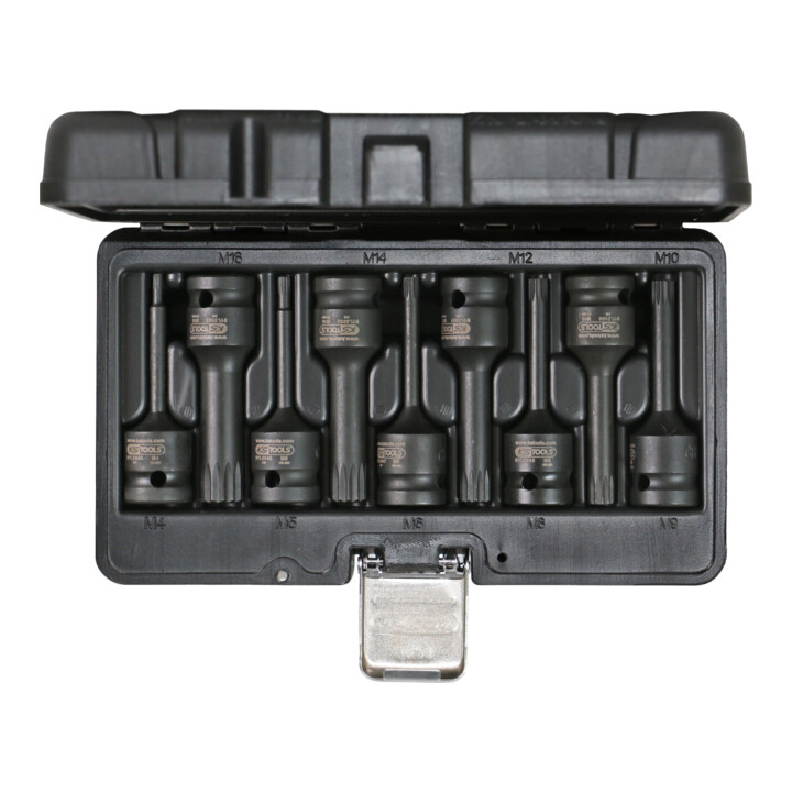 KS Tools 1/2" krachtdop bitset meertands, 9 stuks