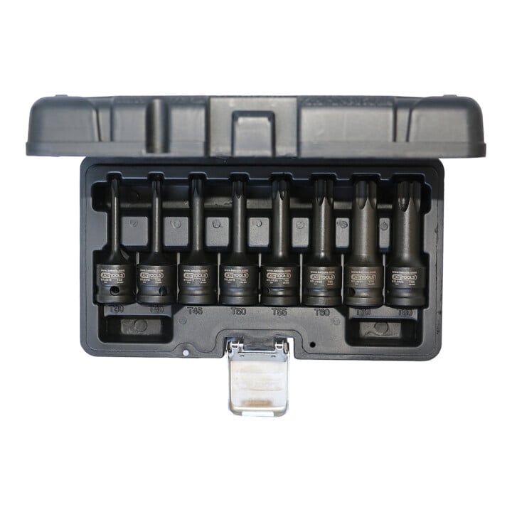 KS Tools 1/2" krachtdop bitset TX, 8-delig, T30-T80 lange uitvoering