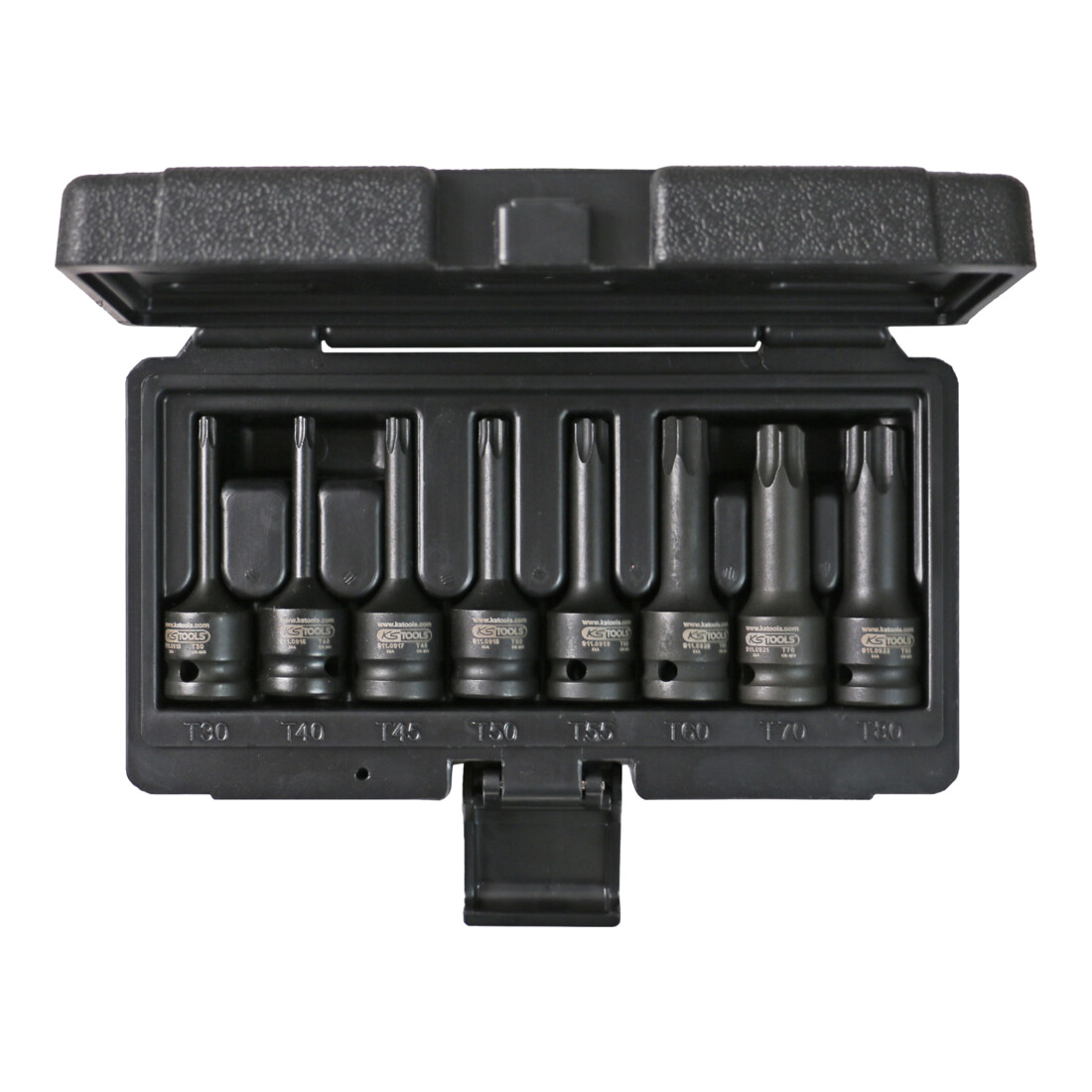 KS Tools 1/2" Kraft-Bit-Stecknuss-Satz TX, 8-teilig, T30-T80 lange Ausführung