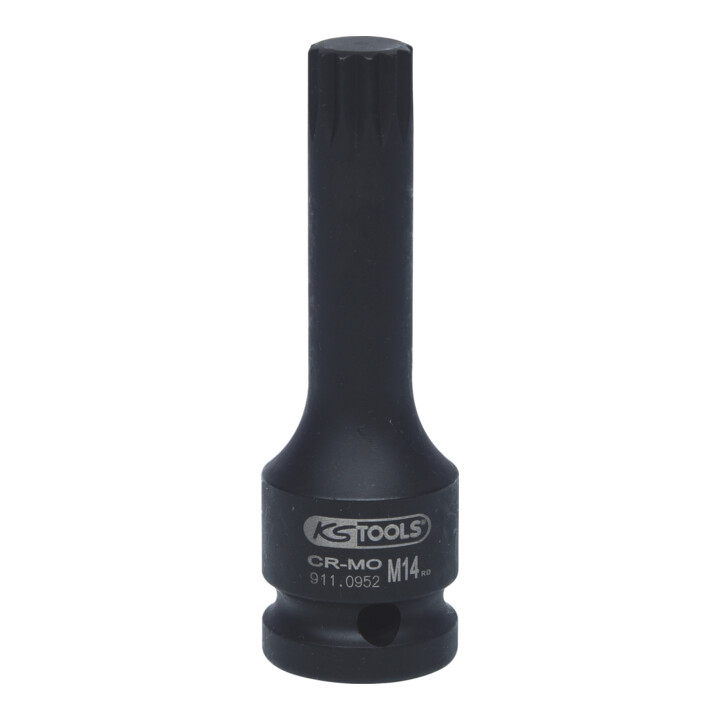 KS Tools 1/2" Kraft-Bit-Stecknuss Vielzahn, lang, M14