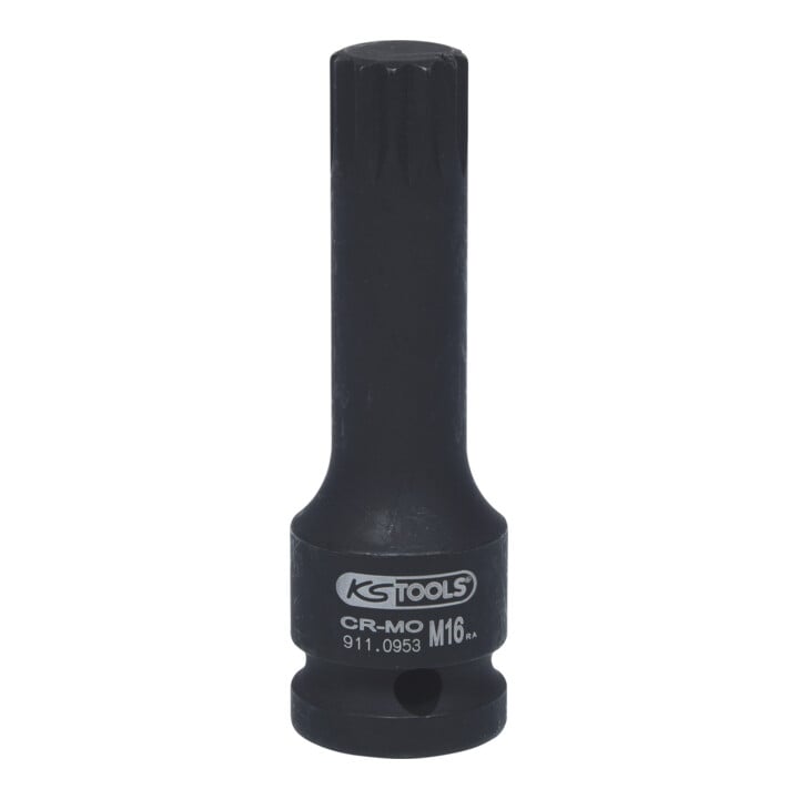 KS Tools 1/2" Kraft-Bit-Stecknuss Vielzahn, lang, M16