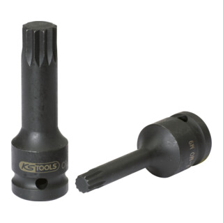 KS Tools 1/2" Kraft-Bit-Stecknuss Vielzahn, lang, M6