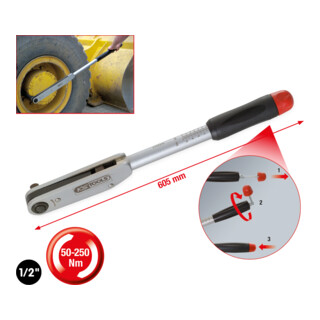 KS Tools 1/2" Kurzweg-Drehmomentschlüssel, 50-250Nm