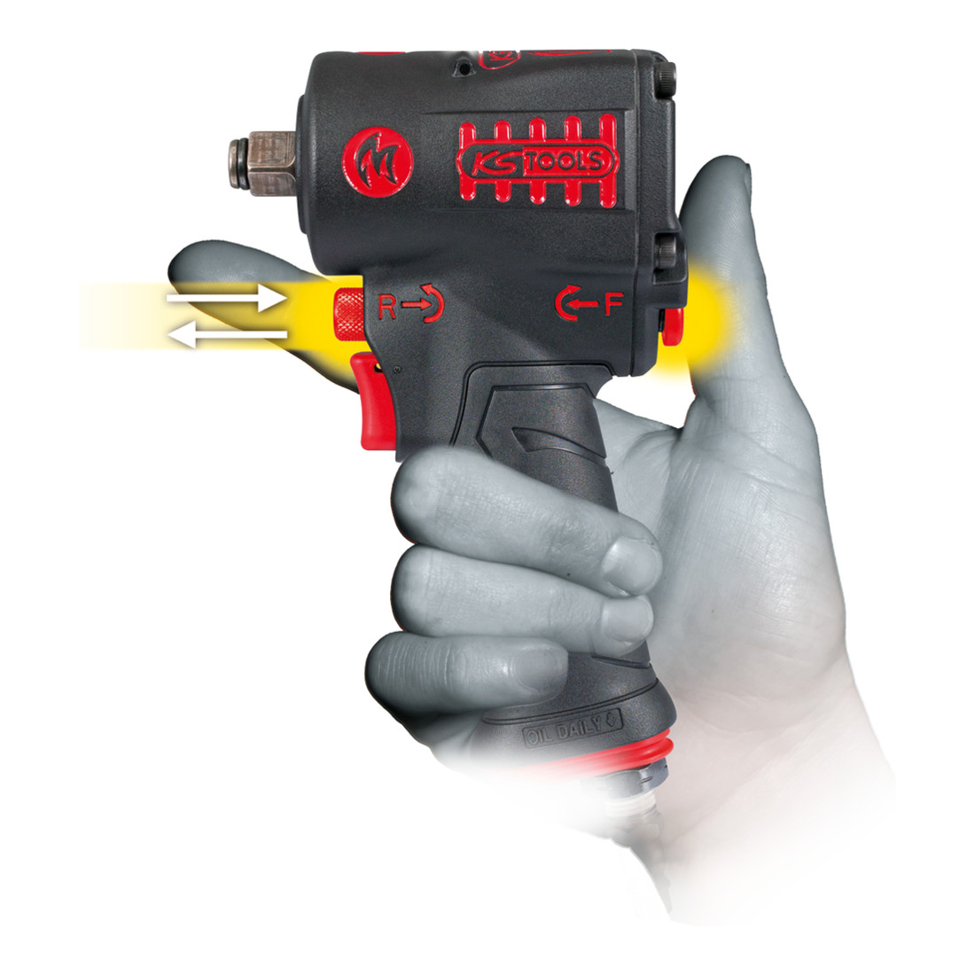KS Tools 1/2" miniMONSTER pneumatische slagmoersleutel met groot vermogen 1.390 Nm