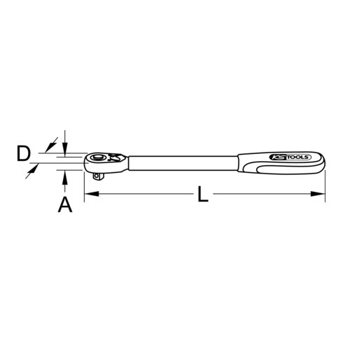 KS Tools 1/2" Monster omschakelbare ratel, lang, 100 tanden