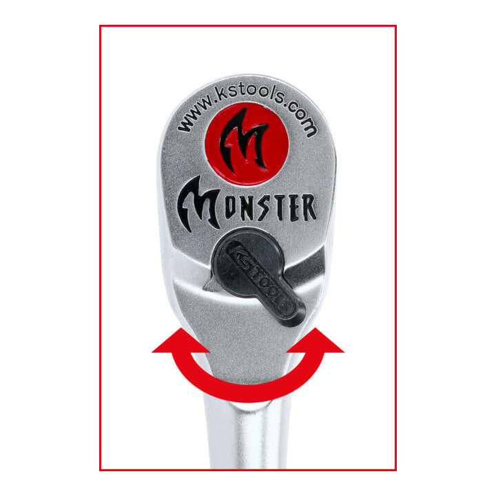 KS Tools 1/2" Monster Umschaltknarre, lang, 100 Zahn