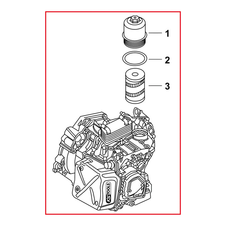 KS Tools 1/2" Ölfilter-Schlüssel für DSG-Getriebeölwechsel, lang, 24mm