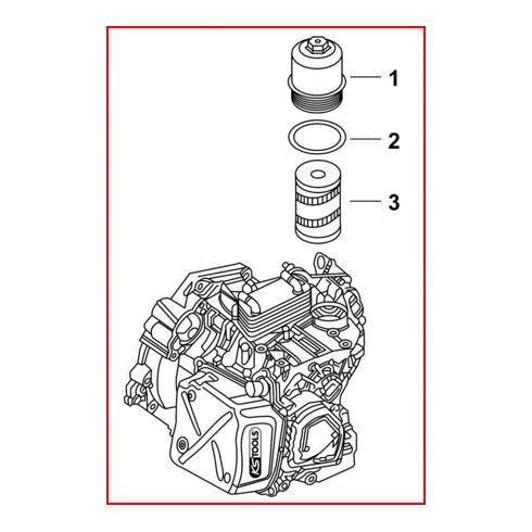 KS Tools 1/2" oliefilter sleutel voor DSG versnellingsbak olie verversen, 24 mm
