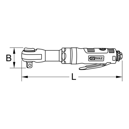 KS Tools 1/2" perslucht omkeerratel, 68Nm