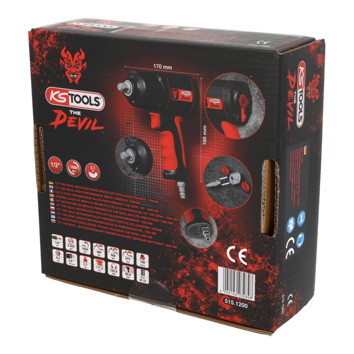 KS Tools 1/2 pouce THE DEVIL clé à chocs pneumatique haute performance, 1600Nm