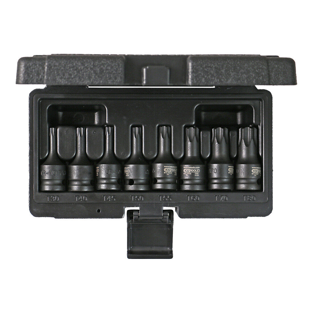 KS Tools 1/2" power bit dopsleutelset TX, 8-delig, T30-T80 korte uitvoering