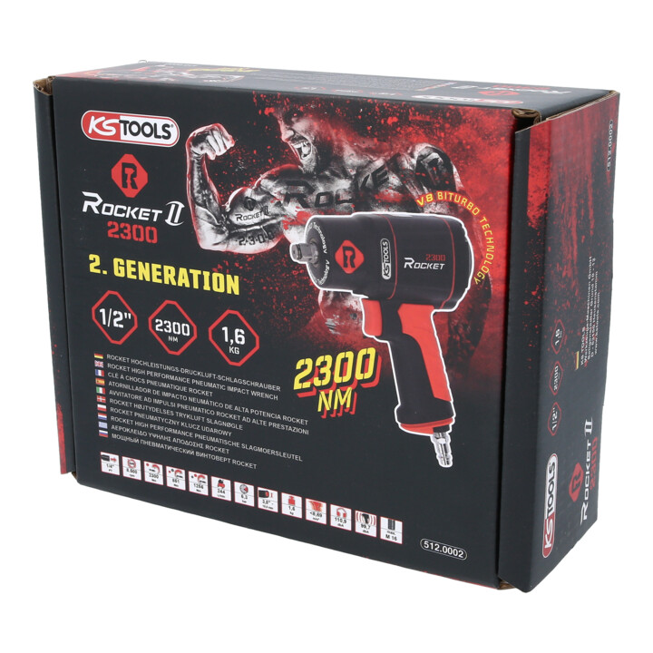 KS Tools 1/2" ROCKET II Hochleistungs-Druckluft-Schlagschrauber 2.300 Nm