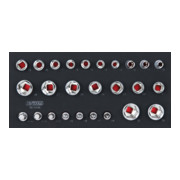 KS Tools 1/2" SCS Module de douilles CHROMEplus, 26 pcs., modules système 1/3-1