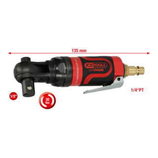 KS Tools 1/2" SlimPOWER mini luchtratel 30Nm