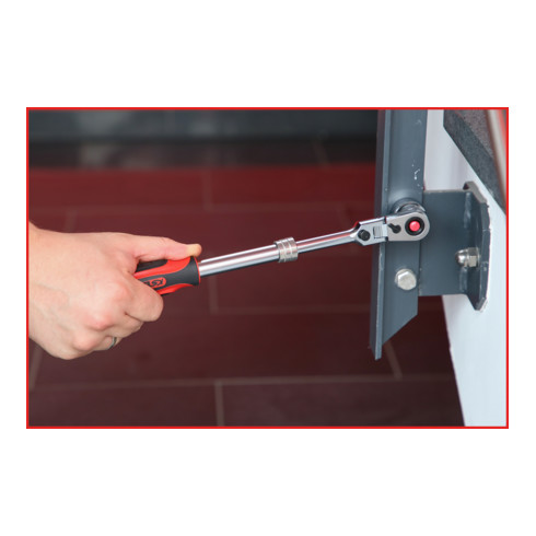 KS Tools 1/2" SlimPOWER Teleskop-Gelenk-Umschaltknarre, 72 Zahn