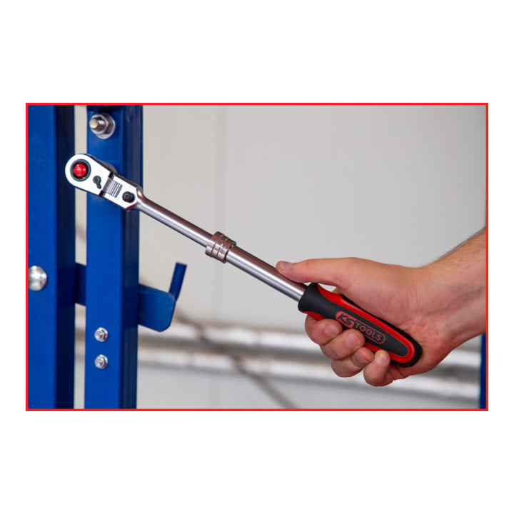 KS Tools 1/2" SlimPOWER Teleskop-Gelenk-Umschaltknarre, 72 Zahn