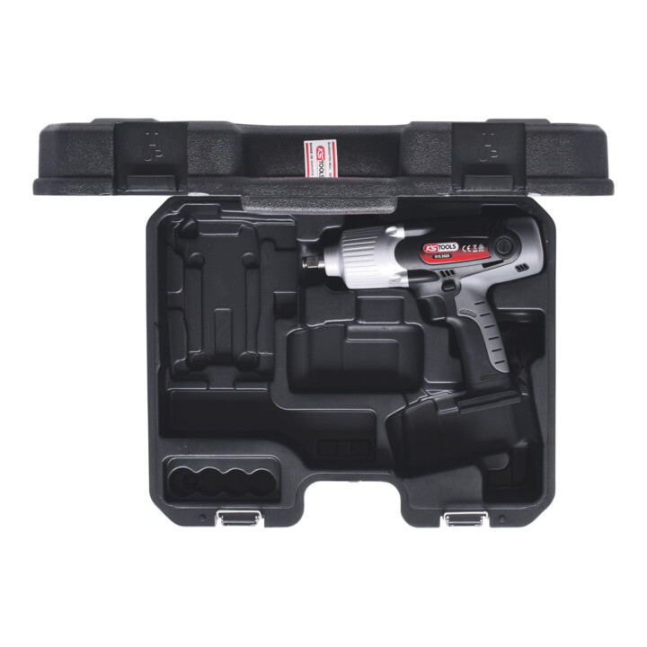 KS Tools 1/2" snoerloze slagmoersleutel, voorkeuze draaimoment, 1.800 omw/min, zonder accu, lader