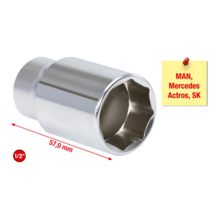 KS Tools 1/2" Spezial-Stecknuss für 8-kant Schrauben, 27mm