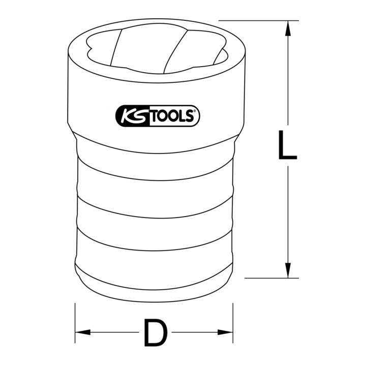 KS Tools 1/2" spiraalprofiel dopsleutel, 13mm