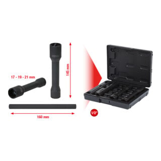 KS Tools 1/2" spiraalprofiel dopsleutelset, XL, 4-delig, 17-21mm