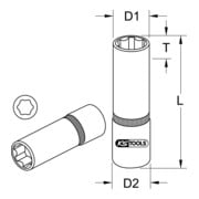KS Tools 1/2" Stecknuss, lang-3