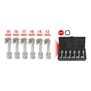 KS Tools 1/2" steeksleutelset, 6-delig.