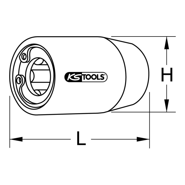 KS Tools 1/2" stokschroevendraaier, M8