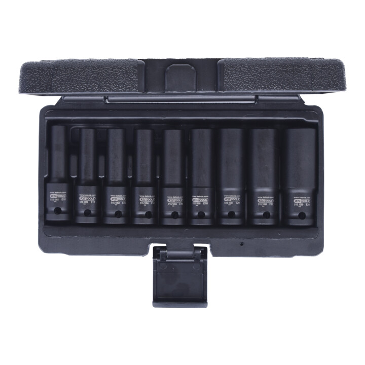 KS Tools 1/2" TX-E-Kraft-Stecknuss-Satz, 9-teilig, E10-E24