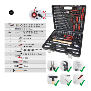 KS Tools 1/2" Universal-Werkzeug-Satz, 47-tlg