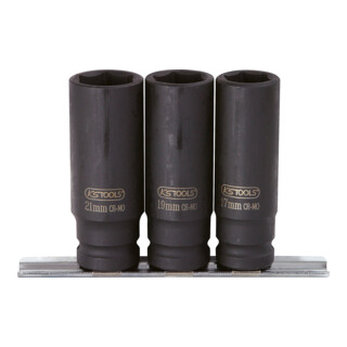 KS Tools 1/2" zeskant dopsleutelset, lang, 3 stuks
